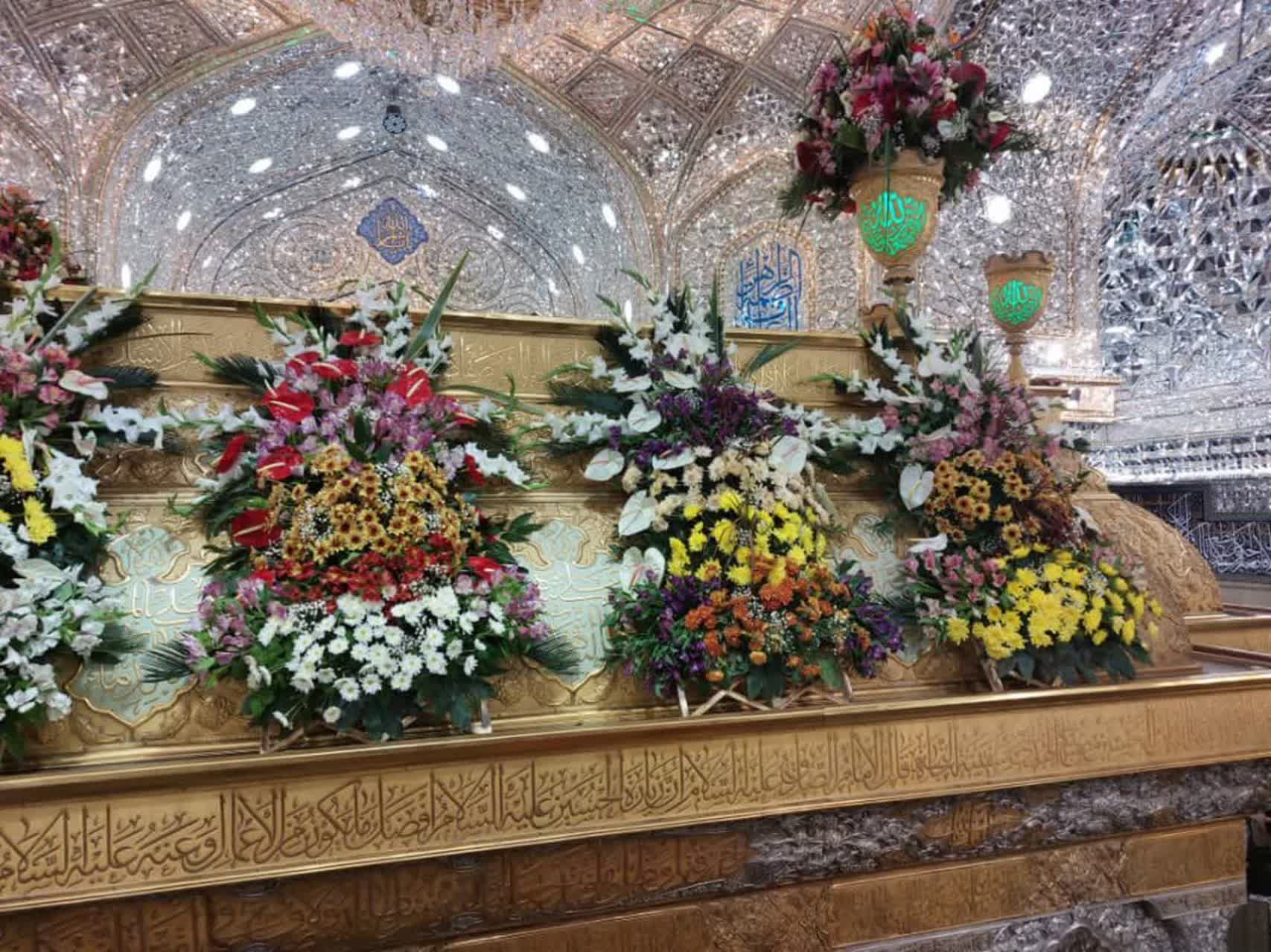 گل آرایی حرمین کربلا در ایام میلاد امام حسن مجتبی علیه السلام