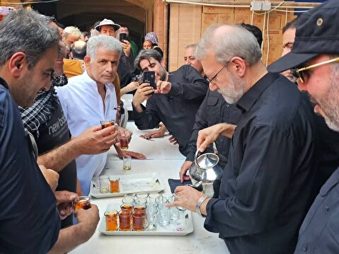 خدمت‌گزاری دبیرشورای عالی امنیت ملی در موکب به زائران اربعین+فیلم